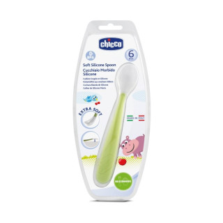 Kasika za bebe silikon 6m+zelena