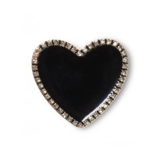 Crocs ukras Jibbitz Black Heart with Gold Outline