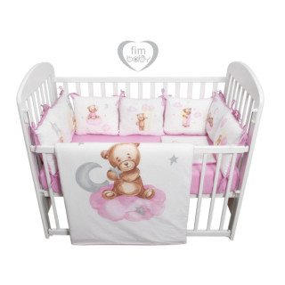 Posteljina sa jastucima Teddy roza