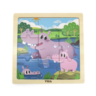 Igračka Master drvene puzle hippo 9kom.
