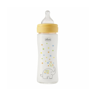 Flašica staklena perfect easy 240 ml silikon žuta