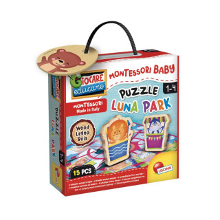 Montessori drvene puzle luna park