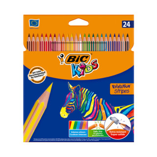 BIC KIDS EVOLUTION drvene bojice sa prugama 24