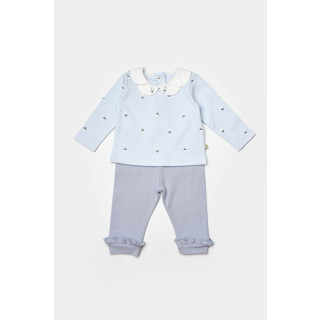 Bebi pantalone sa majicom Biorganic ,lila,80cm.