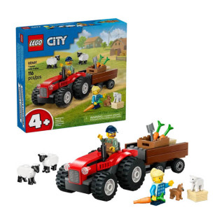 Igračka Lego kocke City Red Farm Tractor with Trailer & Sheep 4+