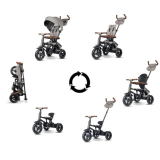 QPlay triciklo Rito  Deluxe S380-17, sivo