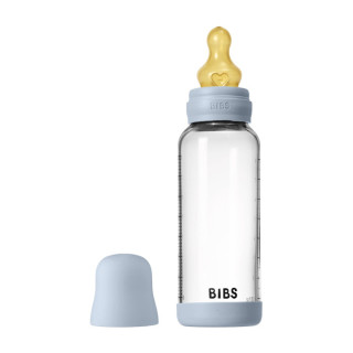 Flašica 240ml Baby blue- srednji protok -staklena kaučuk