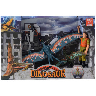 Igracka pterodaktil i figura istraživača