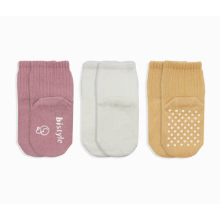 Čarapice za bebe BiStyle neklizajuće 3/1 ,roze-bež-00-03