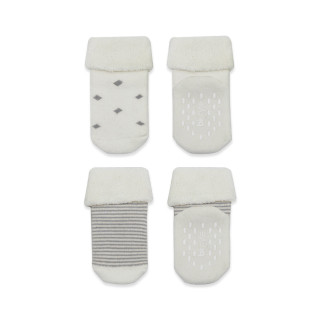 Čarapice za bebe BiStyle neklizajuće pamučne 2/1 ,sive,24-36