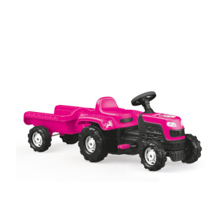 Traktor na pedale sa prikolicom, unicorn rozi