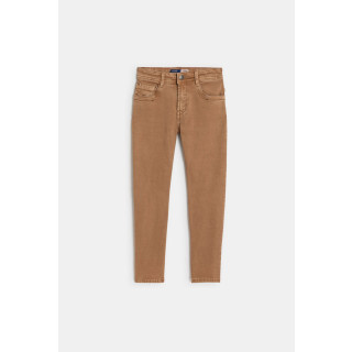 Jednobojne slim platnene pantalone za dječake