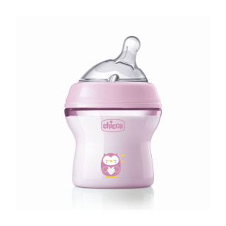 Flašica natural feeling silikon 150 ml roza 0+0%bpa