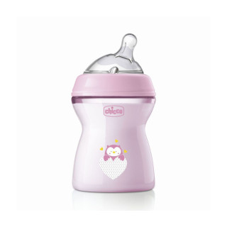 Flašica natural feeling silikon 250 ml roza 2+0%bpa
