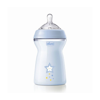 Flašica natural feeling silikon 330 ml plava 6+0%bpa