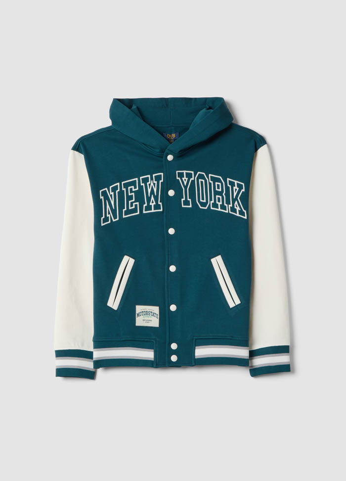 Dukserica na raskopčavanje opuštenog kroja sa kapuljačom