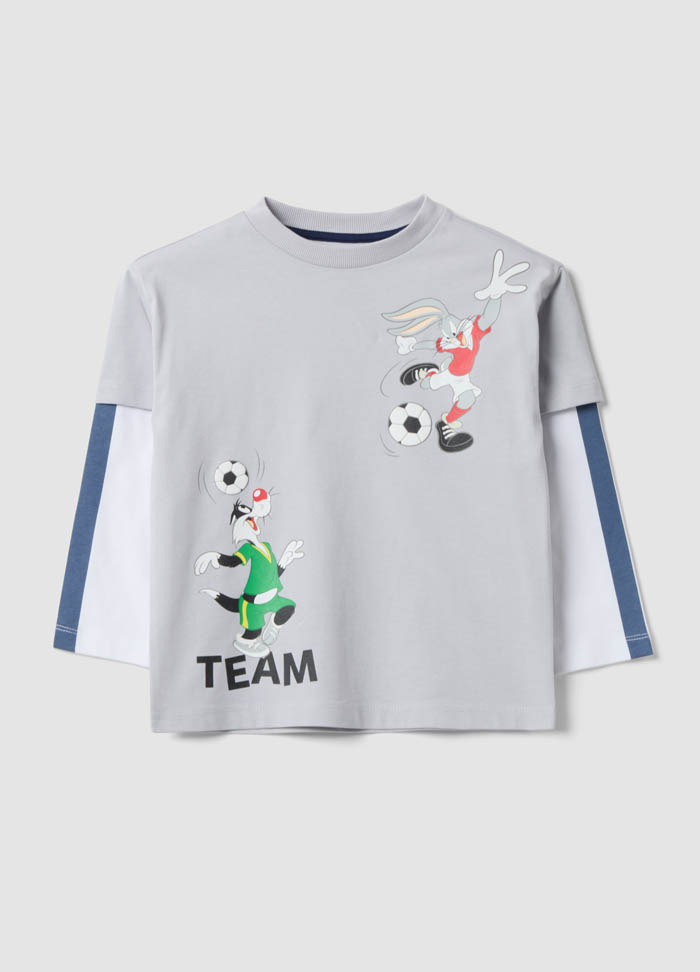 Majica dugih rukava od čistog pamuka sa printom Looney Tunes
