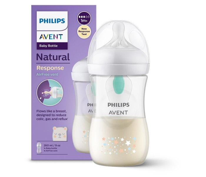 Flašica Philips Avent Natural Response 260ml.sa Airfree ventilom, deco