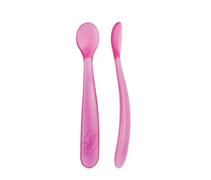 Kašika za bebe silikon 6m+ 2/1 pink