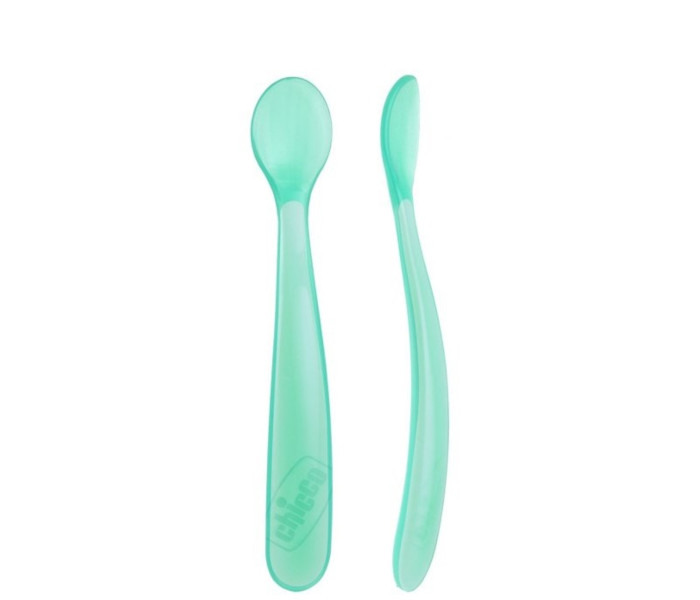 Kašika za bebe silikon 6m+ 2/1 plava