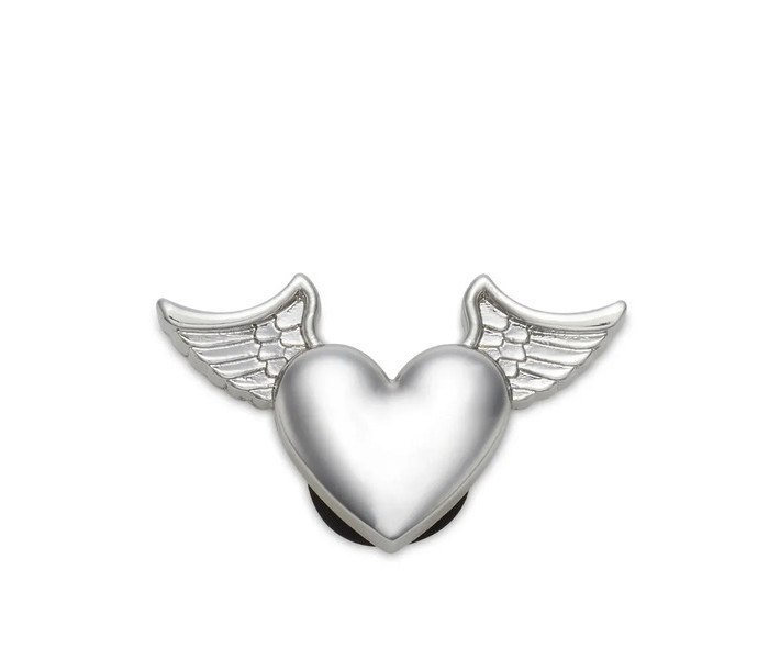 Crocs ukras Jibbitz / Silver Metal Heart And Wings