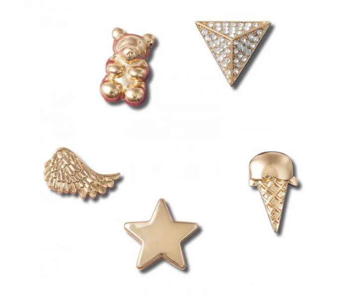 Crocs ukras Jibbitz / Gold Icons 5 Pack