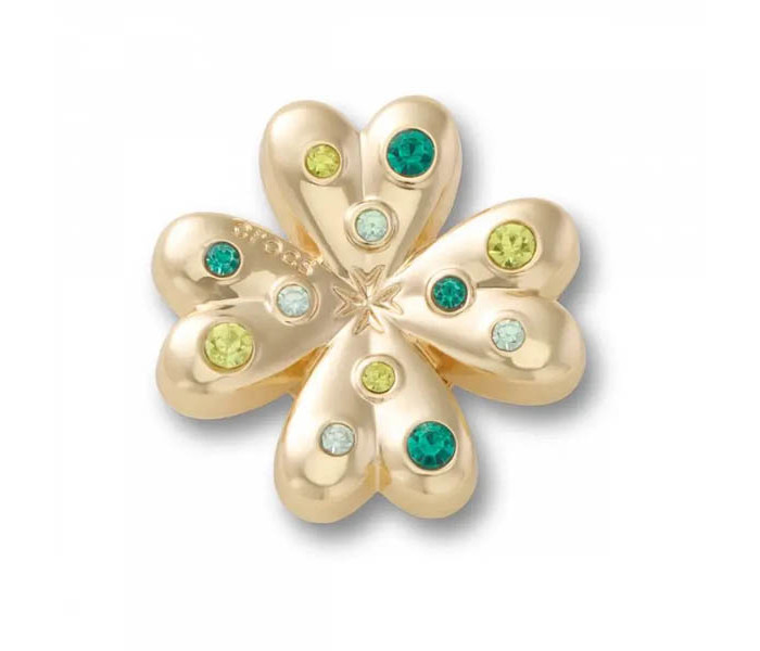 Crocs ukras Jibbitz Gold SMT Gem Clover