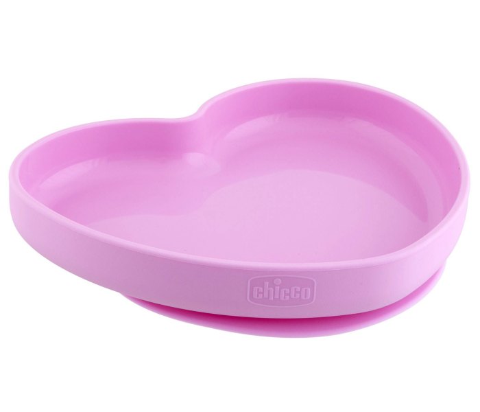 Tanjir silikonski pink srce 9m+