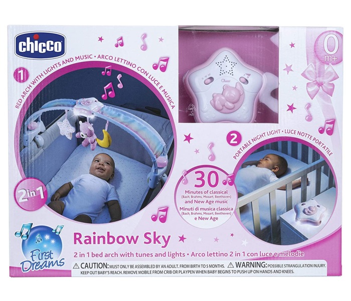 Duga za krevetac 2u1 i nocno svijetlo roza