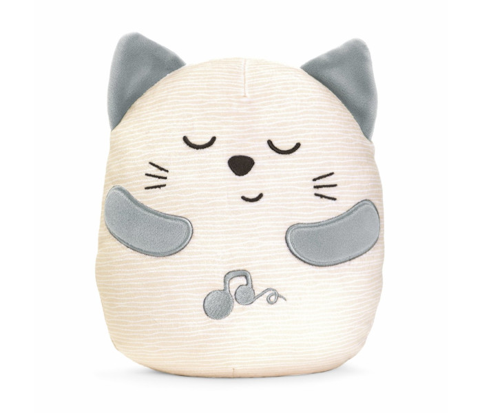 Plišana muzička maca za uspavljivanje siva 0m+