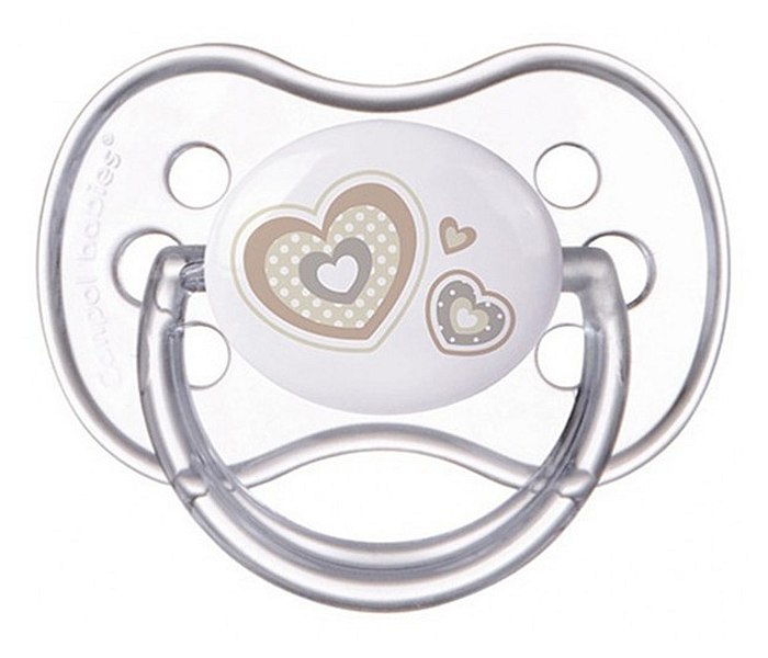 Varalica silikon symmetric  18 mjeseci beige hearts