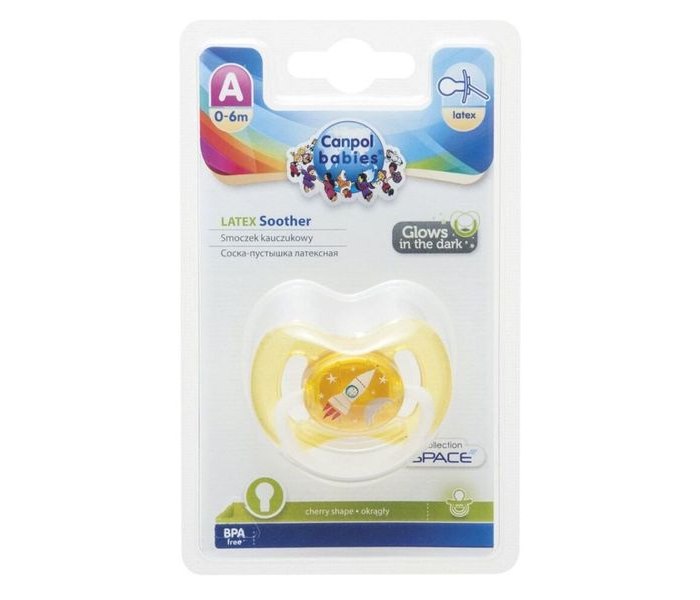 Varalica kaucuk  0-6  mjeseci- space yellow