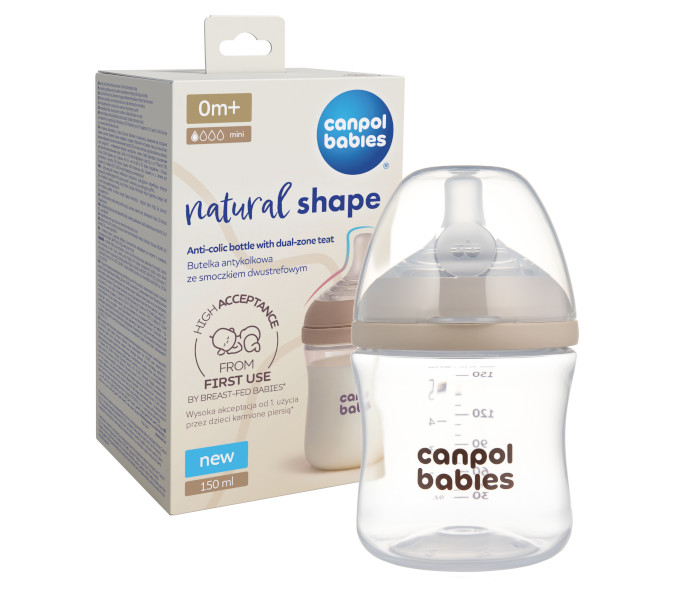 Flašica Canpol babies natural shape dual zone 150ml.