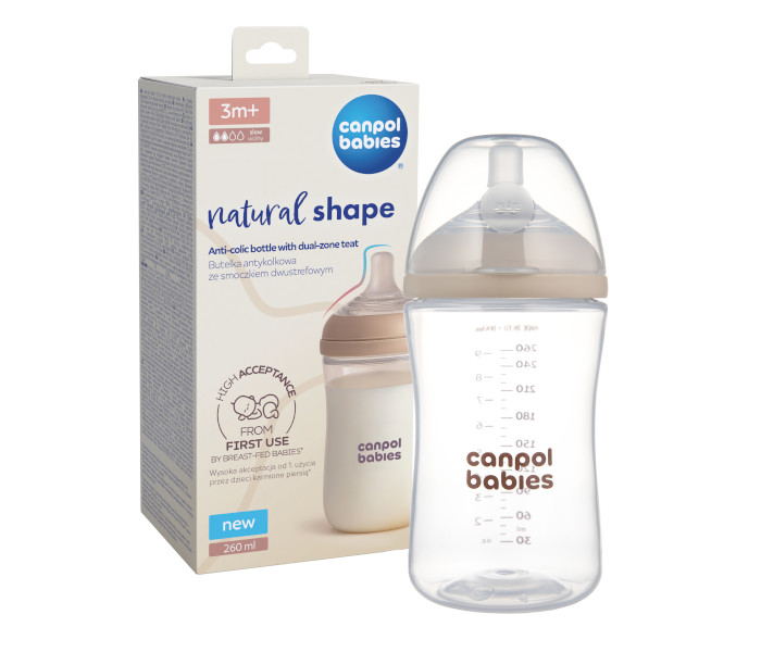 Flašica Canpol babies natural shape dual zone 260ml.