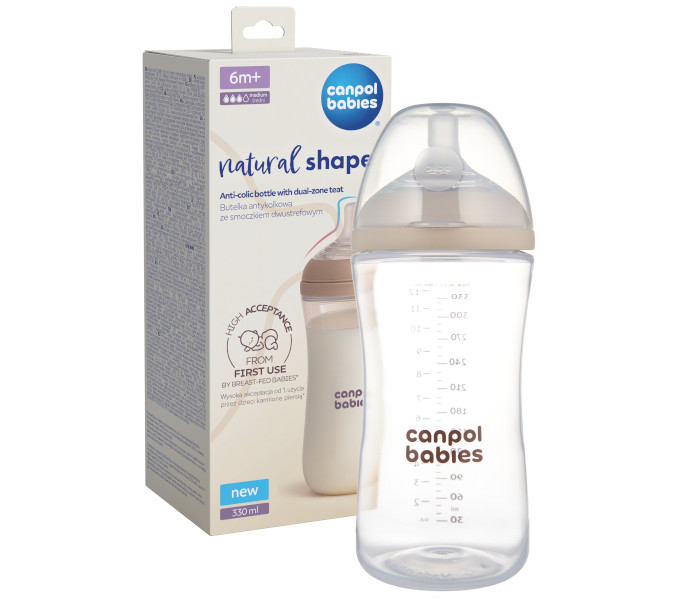 Flašica Canpol babies natural shape dual zone 330ml.