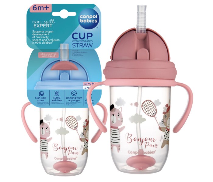 Šolja za bebe sa ručkama 270ml.crvena  Bonjour Paris