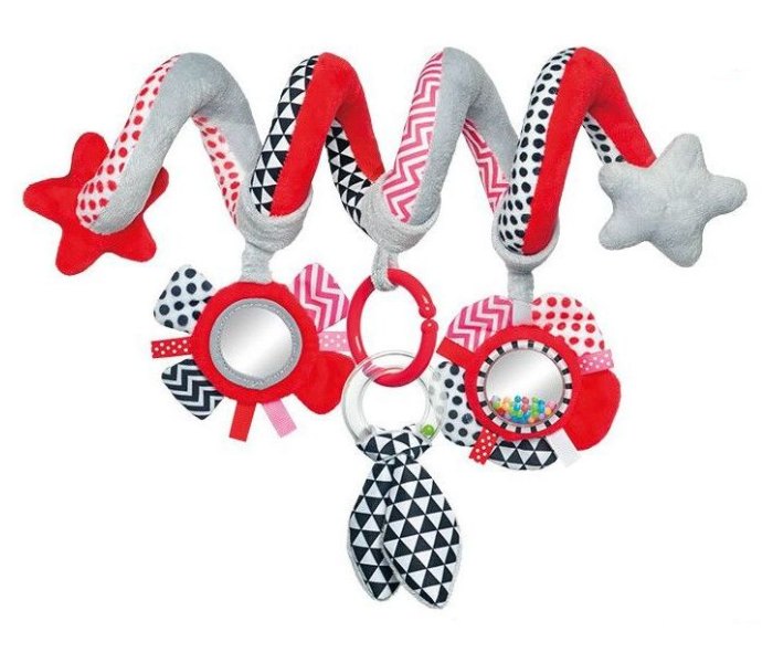 Interaktivna spirala za bebe Zig zag crvena
