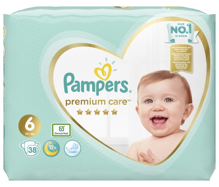 Pampers premium care 6 extra large 38 pcs.