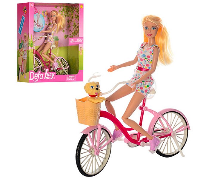 Igračka lutka Defa Lucy set sa biciklom i ljubimcem