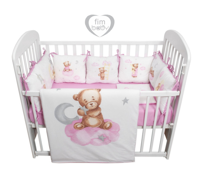 Posteljina sa jastucima Teddy roza