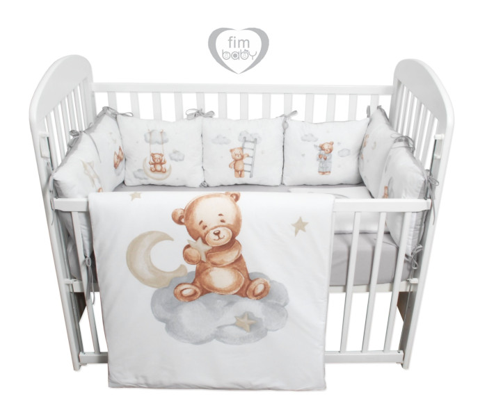 Posteljina sa jastucima Teddy siva