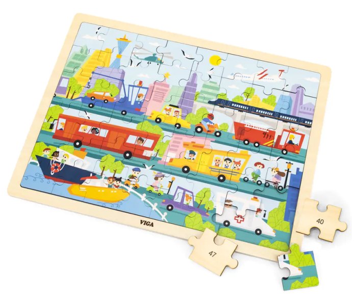 Igračka Master drvene puzle prevozna sredstva 48kom.