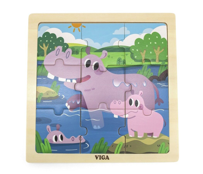 Igračka Master drvene puzle hippo 9kom.