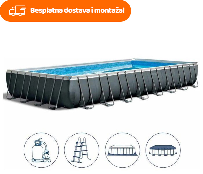 Intex bazen Ultra XTR - set sa metalnom konstrukcijom 9.75m x 4.88m x 1.32m