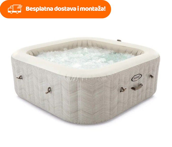 Intex hidromasažni bazen BubbleSpa Chevron Deluxe Square za 6 osoba 1.93m