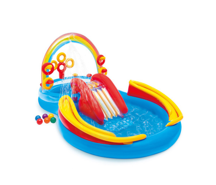 Intex dječiji bazen Rainbow ring play centar 297x193x135 cm