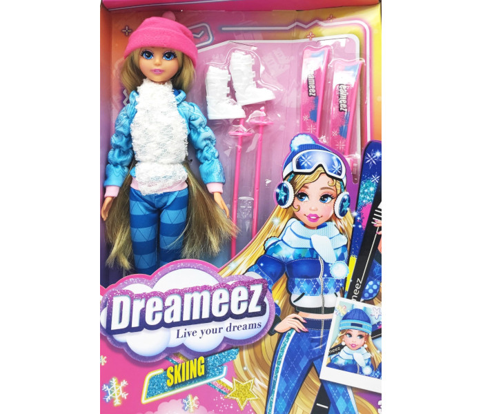 Igračka Dreameez ski set sa lutkom