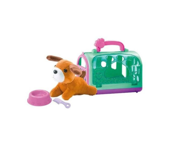 Igračka plišana kuca u zelenom koferu sa dodacima