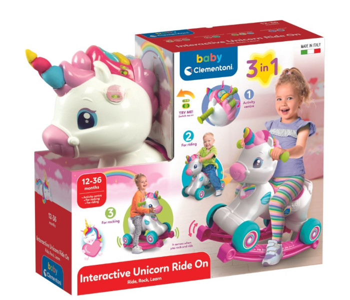 Igračka Clementoni baby, interaktivna klackalica jednorog