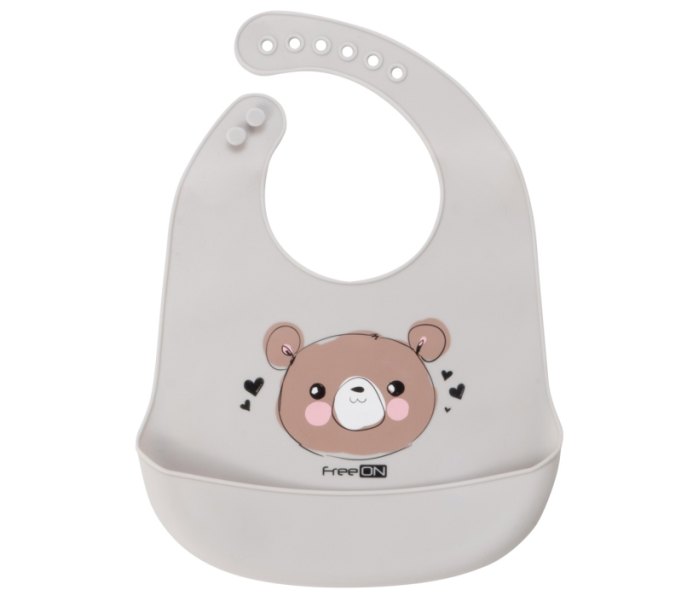 Portikla za bebe silikonska Freeon teddy bear grey